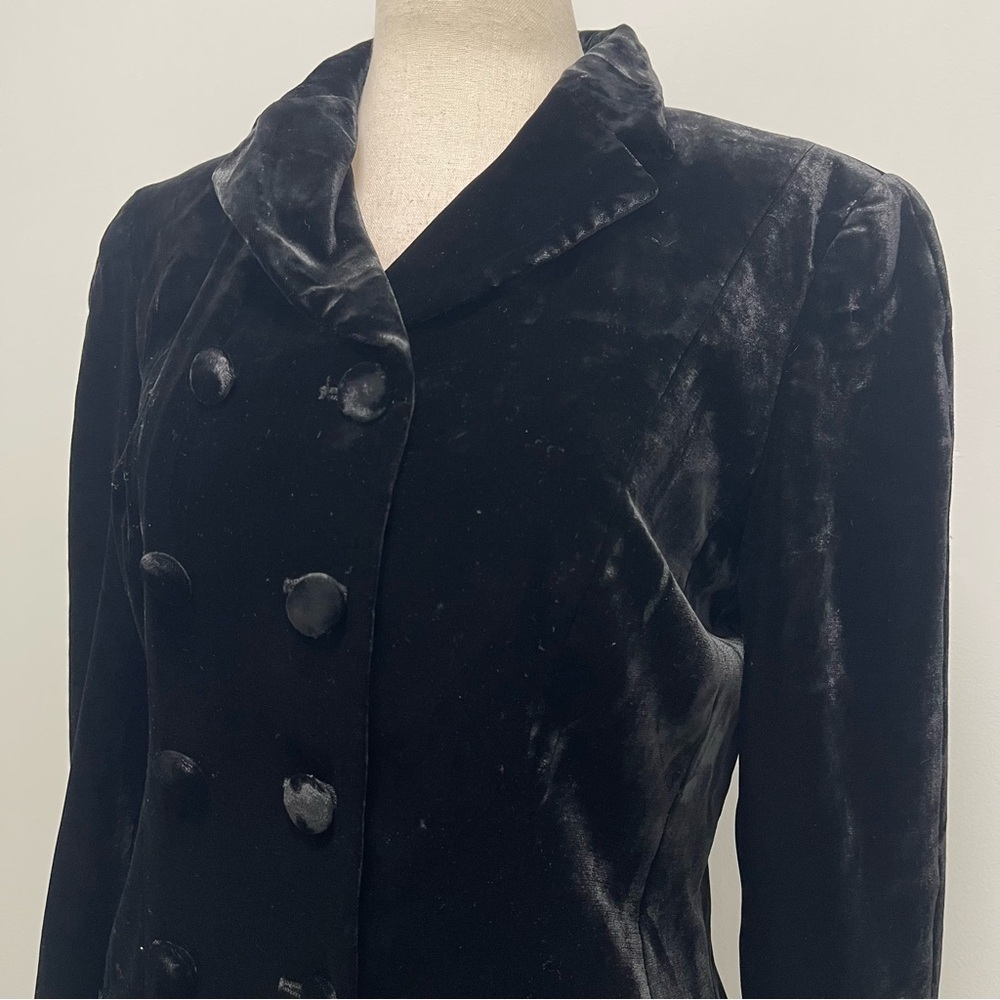 Rena Lange Velvet Black Blazer Size FR 34 US 4 - Picture 4 of 13